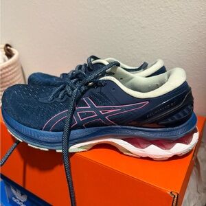 ASICS Navy and Pink Women's Running Sneakers